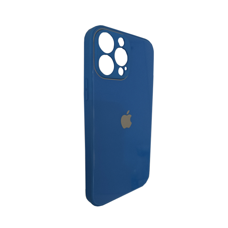 کاور قاب گوشی موبایل مناسب اپل آیفون مدل پشت گلسی رنگ آبی